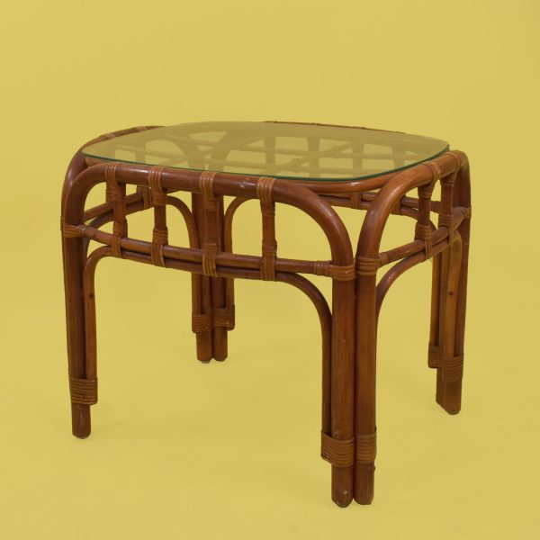 Pair of Waterfall Rattan End Tables