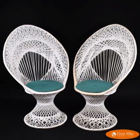 Pair of Web Spun Throne Chairs