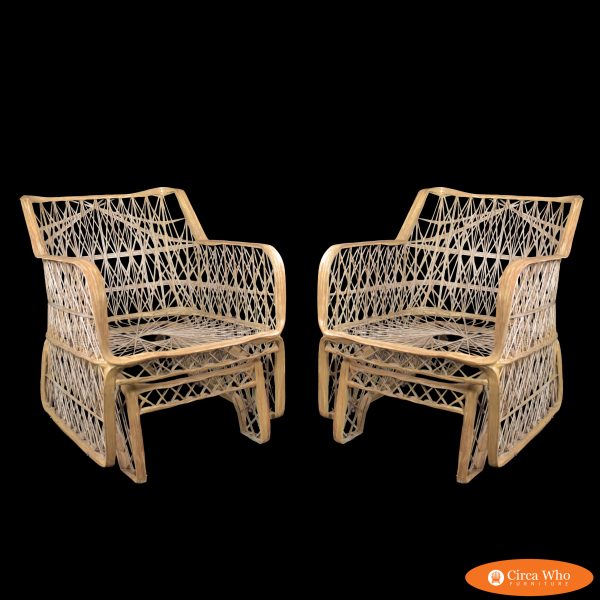 Pair of Webspun Rocking Chairs