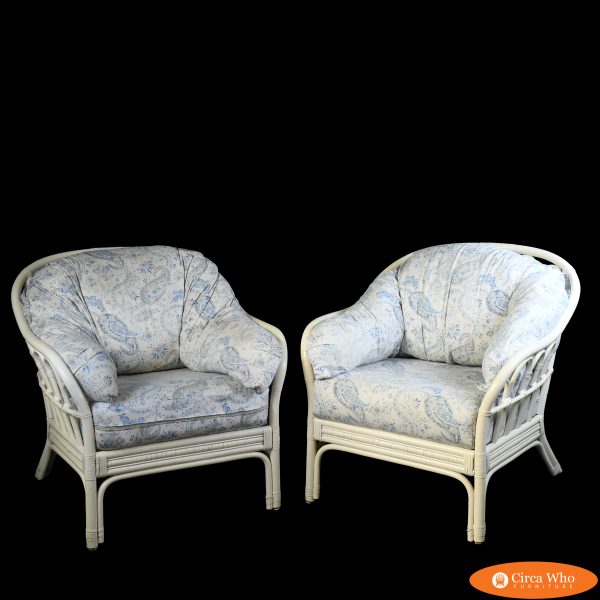 Pair of White Butterfly Lounge Chairs