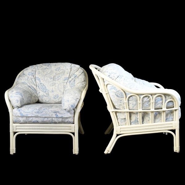 Pair of White Butterfly Lounge Chairs