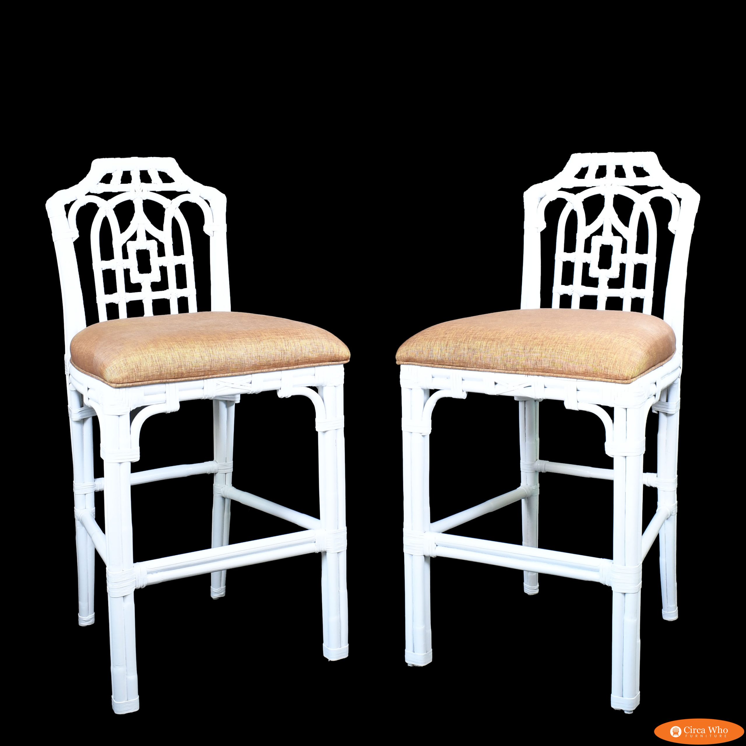Pair of Chippendale Pagoda Bar Stools