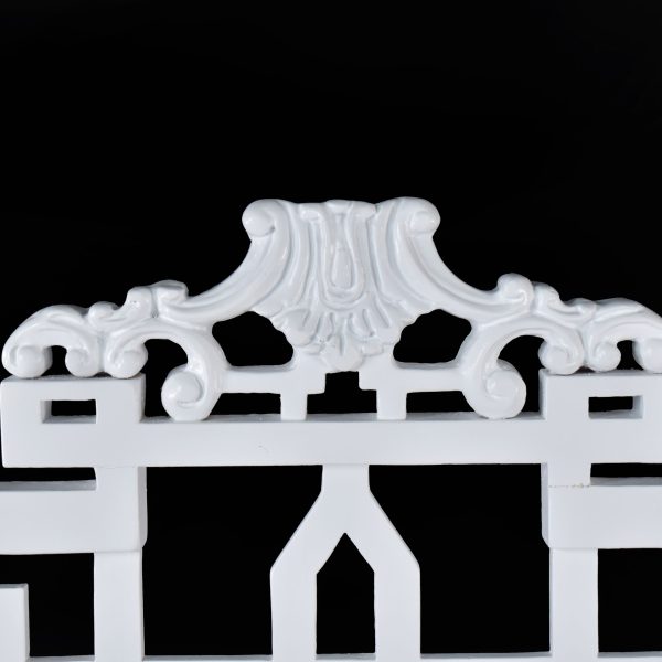 Pair of White Fretwork Pagoda Side Chairs