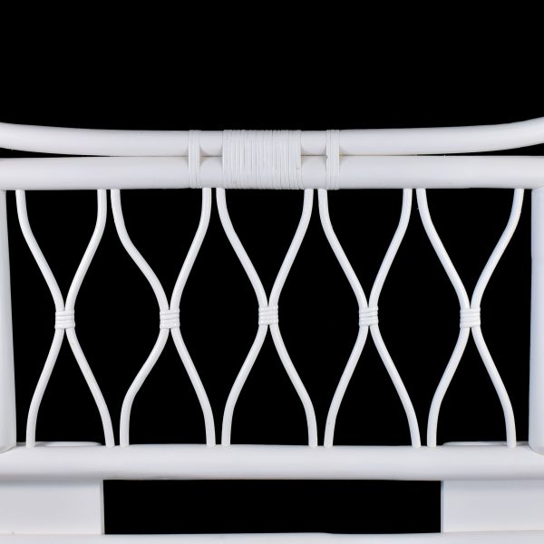 Pair of White Rattan Coastal Twin Headboards