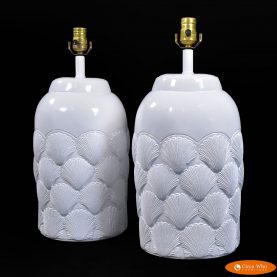 Pair of White Shell Lamps