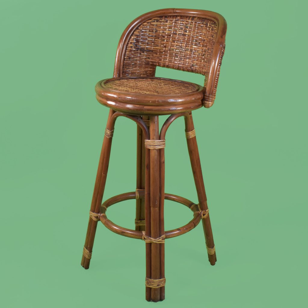 Pair of Woven Rattan counter Stools Circa Who