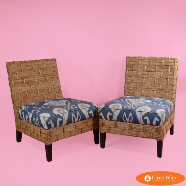 Pair of Donghia Style Lounge Chairs By Palecek