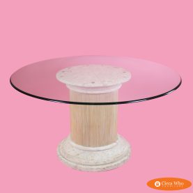 Pencil Reed Cast Stone Pedestal Dining Table