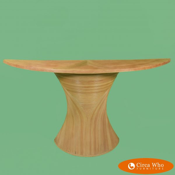 Pencil Reed Palm Frond Console Table