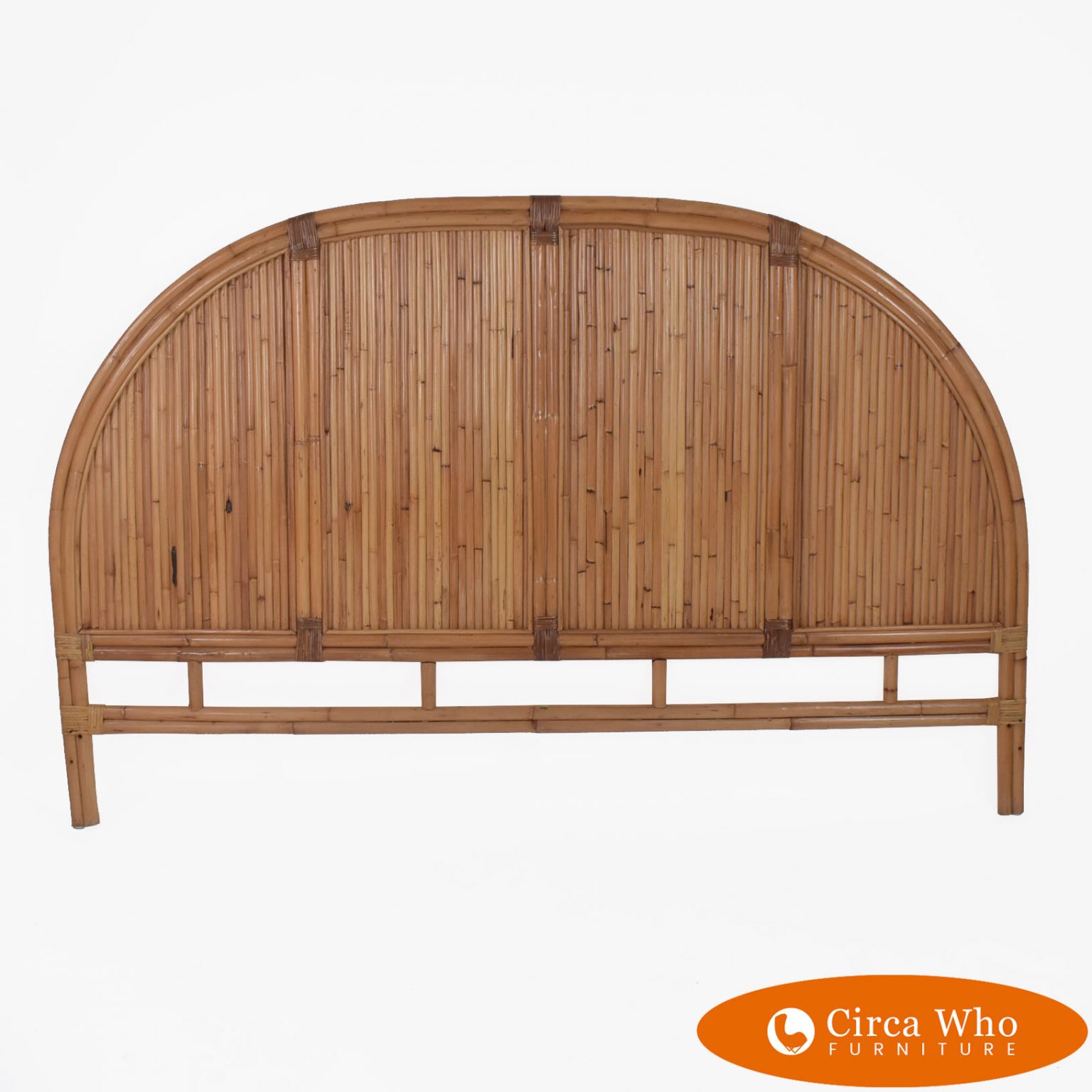 White RATTAN Queen Headboard Circa Who