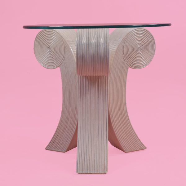 Pencil Reed Scrolled Side Table - Image 2