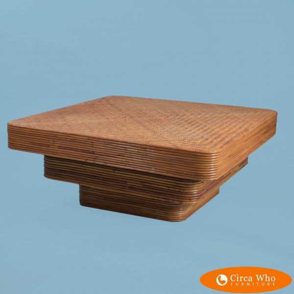 Pencil Reed Square 3 Tier Coffee Table