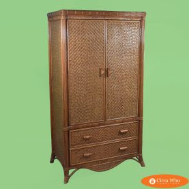 Pencil Reed Woven Rattan Armoire