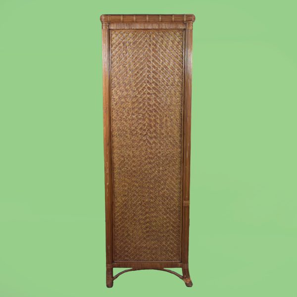 Pencil Reed Woven Rattan Armoire