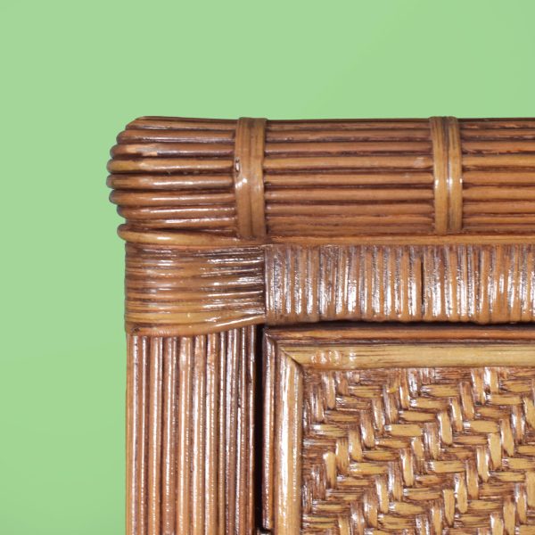 Pencil Reed Woven Rattan Armoire