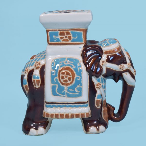 Petite Brown Ceramic Elephant