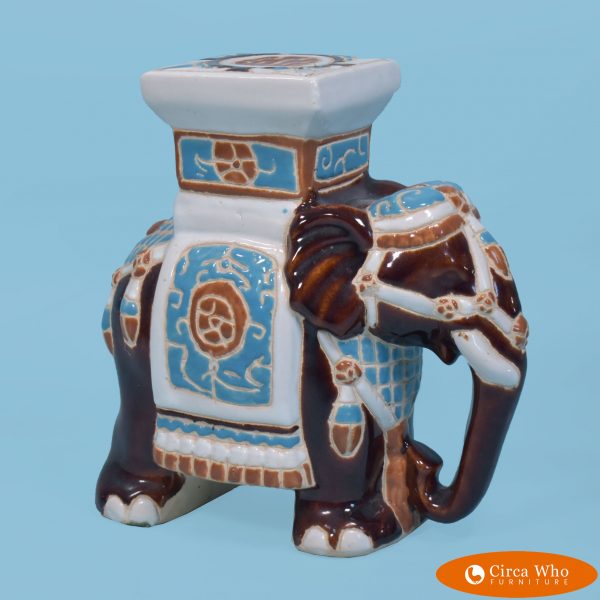 Petite Brown Ceramic Elephant