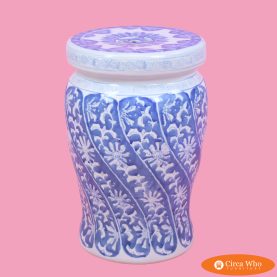 Petite Chinoiserie Blue Garden Seat