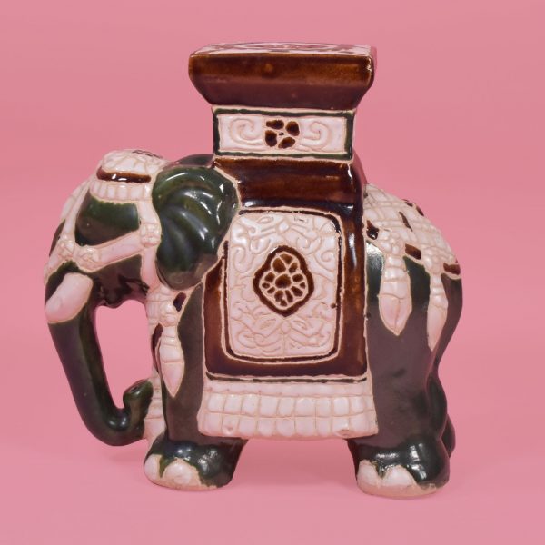 Petite Green Ceramic Elephant
