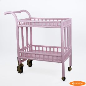 Pink Bamboo Bar Cart