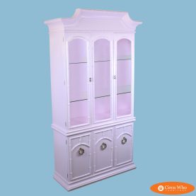 Pink Faux Bamboo Pagoda Top Cabinet
