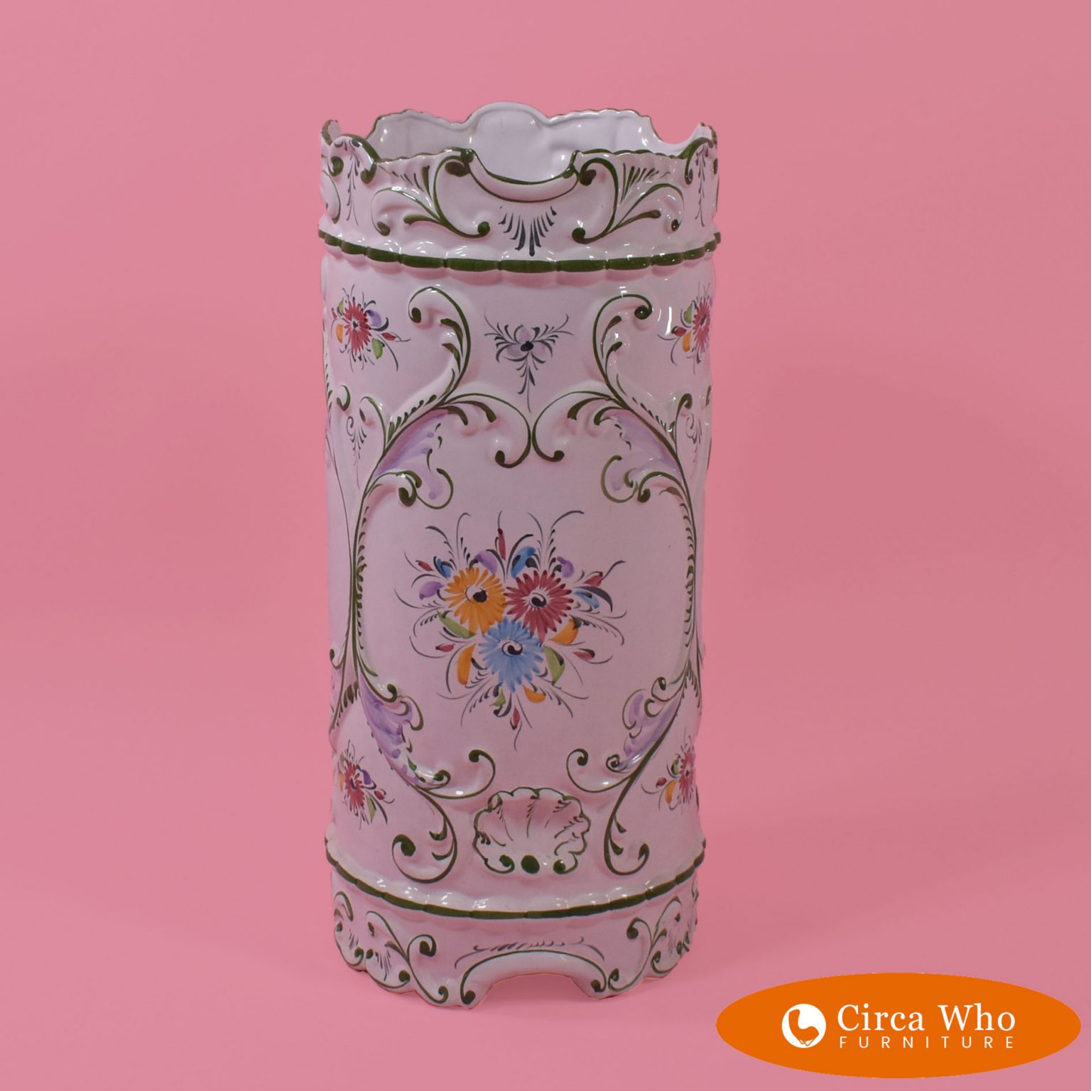 Chinoiserie Blue Umbrella Stand Circa Who