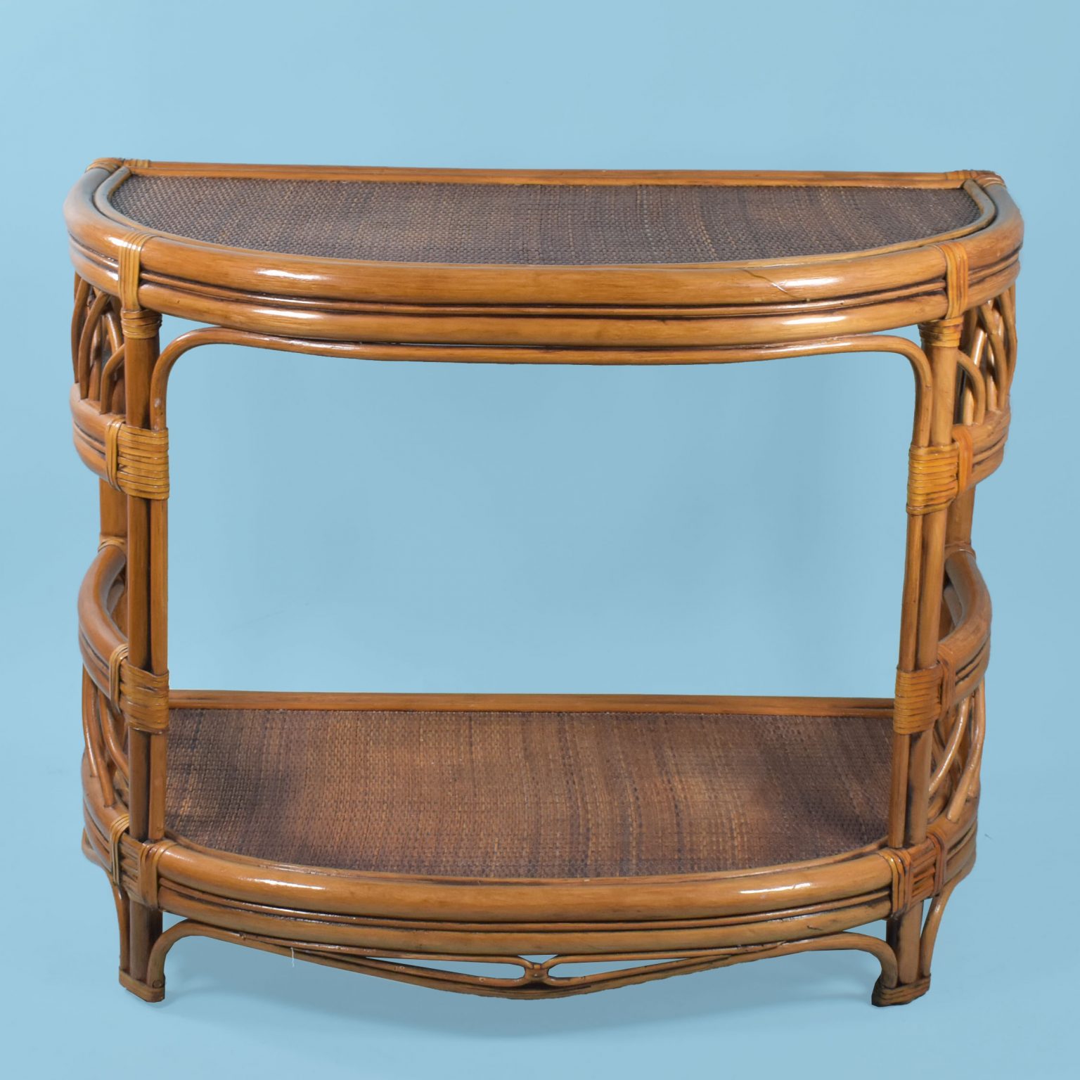Rattan Demilune Console Table Circa Who