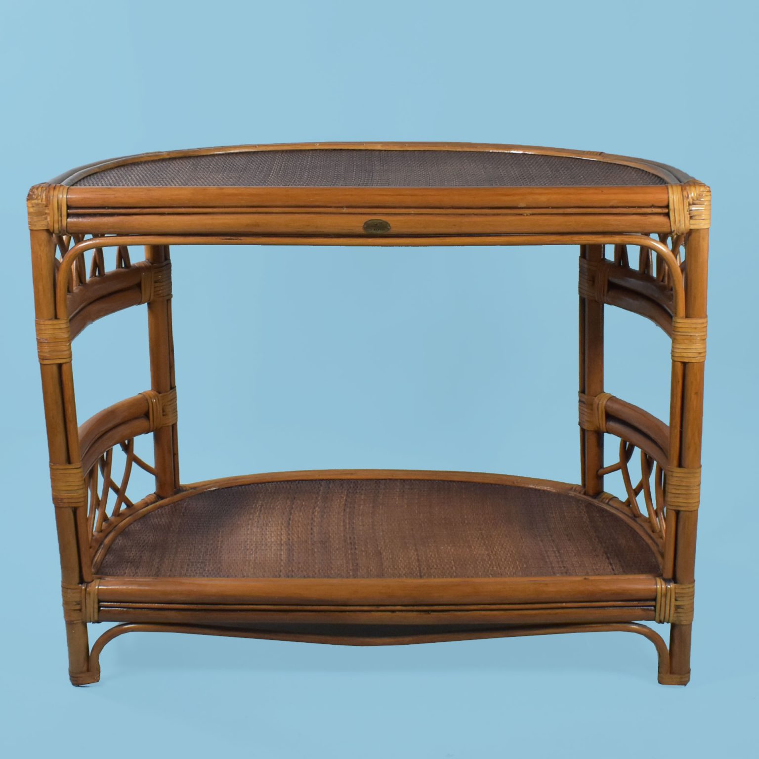 Rattan Demilune Console Table Circa Who