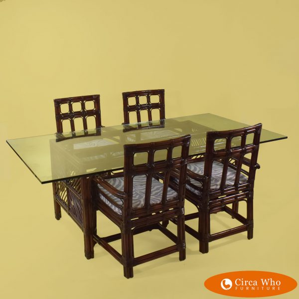 Rattan Dining Set With 4 Chairs