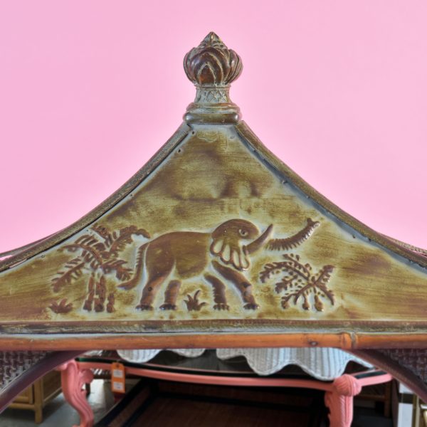 Rattan Elephant Pagoda Mirror