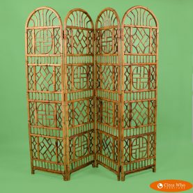 Rattan Fretwork Screen Natural color in vintage condition