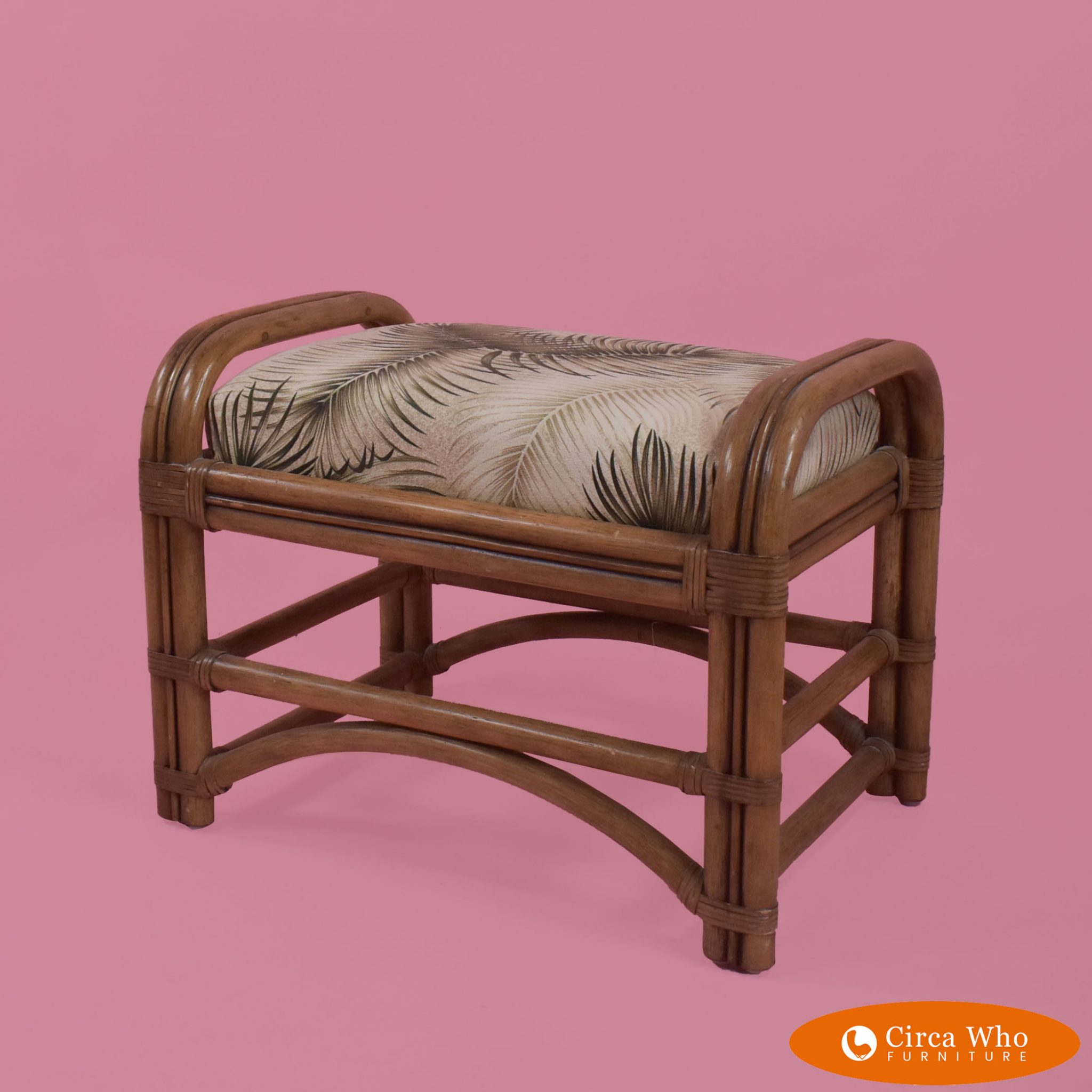 Rattan Ottoman Circa Who