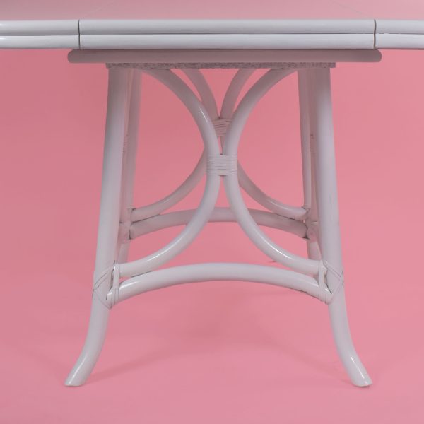 Rattan White Oval Dining Table