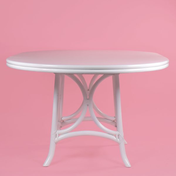 Rattan White Oval Dining Table