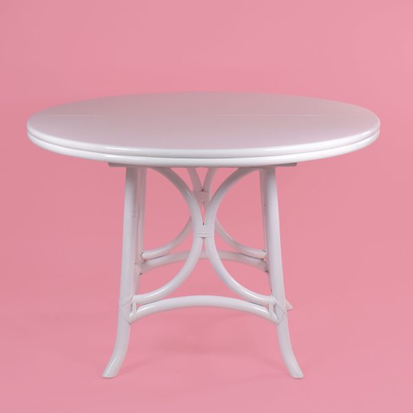 Rattan White Oval Dining Table