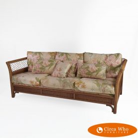 Rattan Wicker Sofa by Henry Link