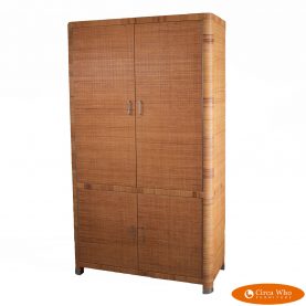 Rattan Wrapped Armoire