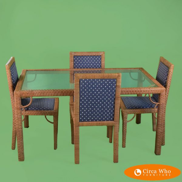 Rattan Wrapped Dining Set