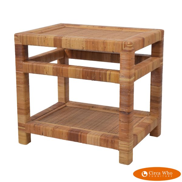 Rattan Wrapped End Table