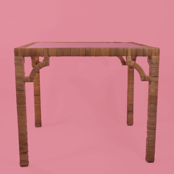 Rattan Wrapped Game Table