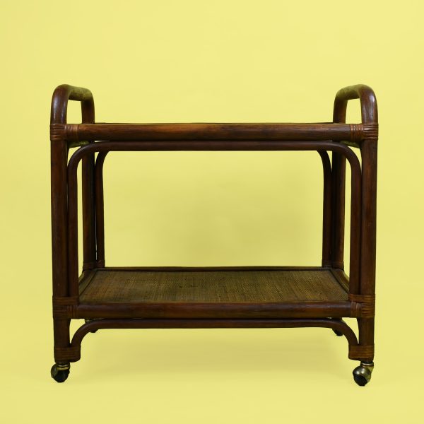 Rattan and Cane Bar Cart