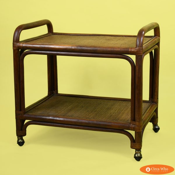 Rattan and Cane Bar Cart