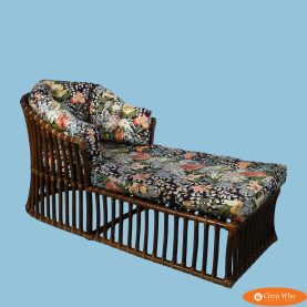 Rattan and Cane Wrapped Chaise Lounge