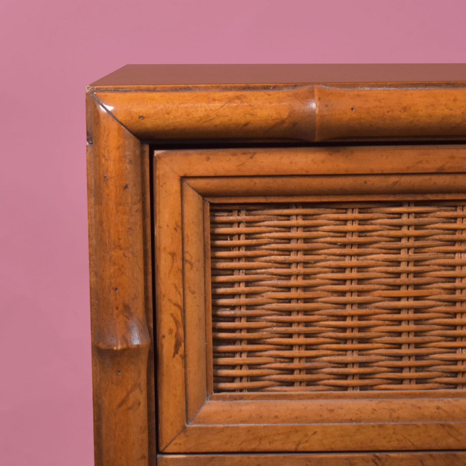 Rattan and Woven Rattan 7 Drawer Dresser Circa Who