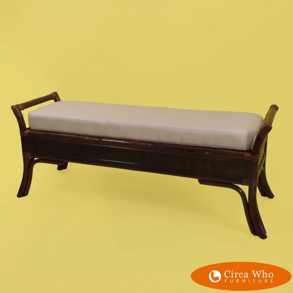 Rattan and Woven Rattan Long Bench