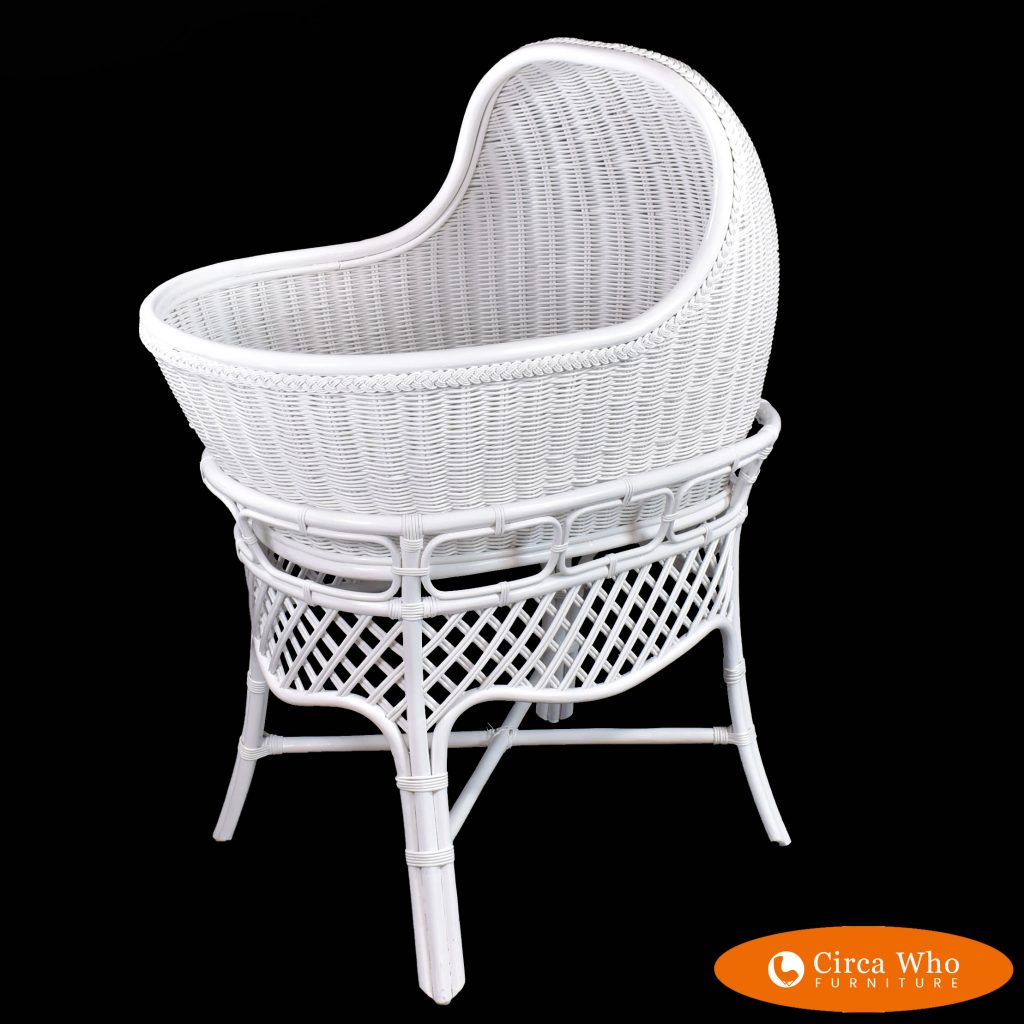 Rattan and Woven Rattan White Bassinet | Circa Who