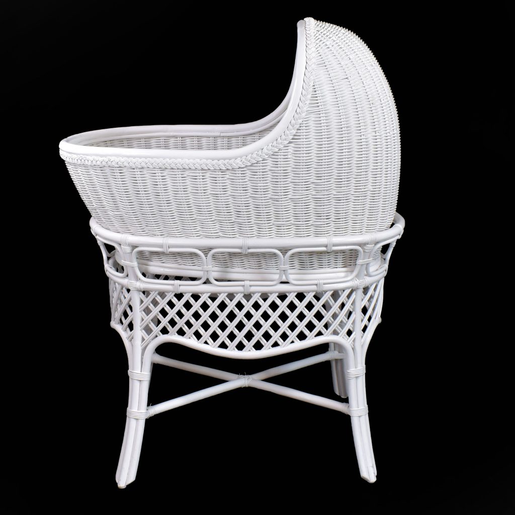 Rattan and Woven Rattan White Bassinet | Circa Who