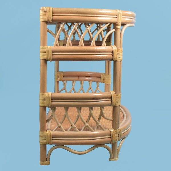 Rattan and Wrapped Rattan Demilune Console