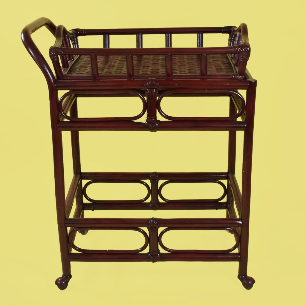 Red Bamboo Bar Cart Circa Who