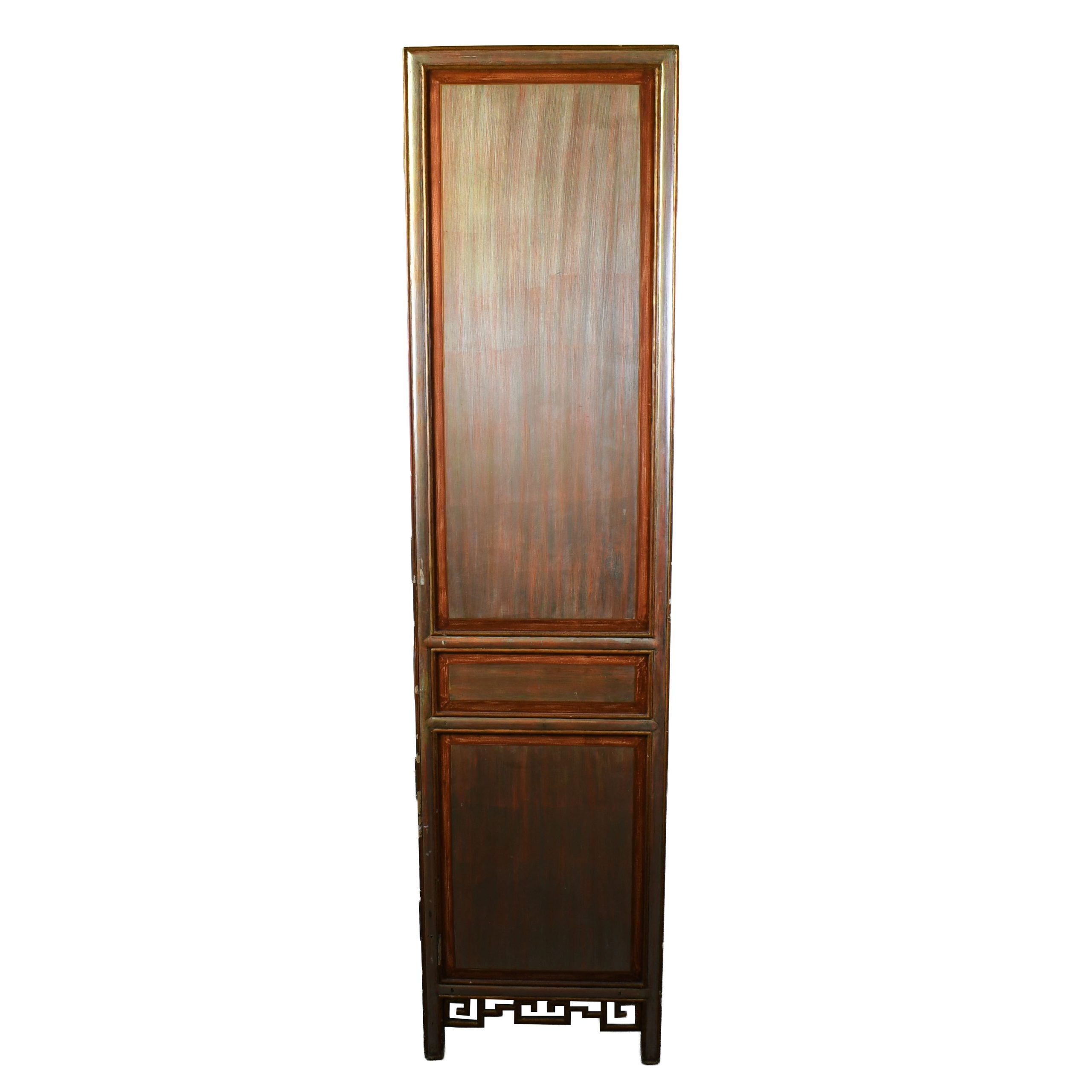 Reverse Mirror Painted Chinoiserie Armoire